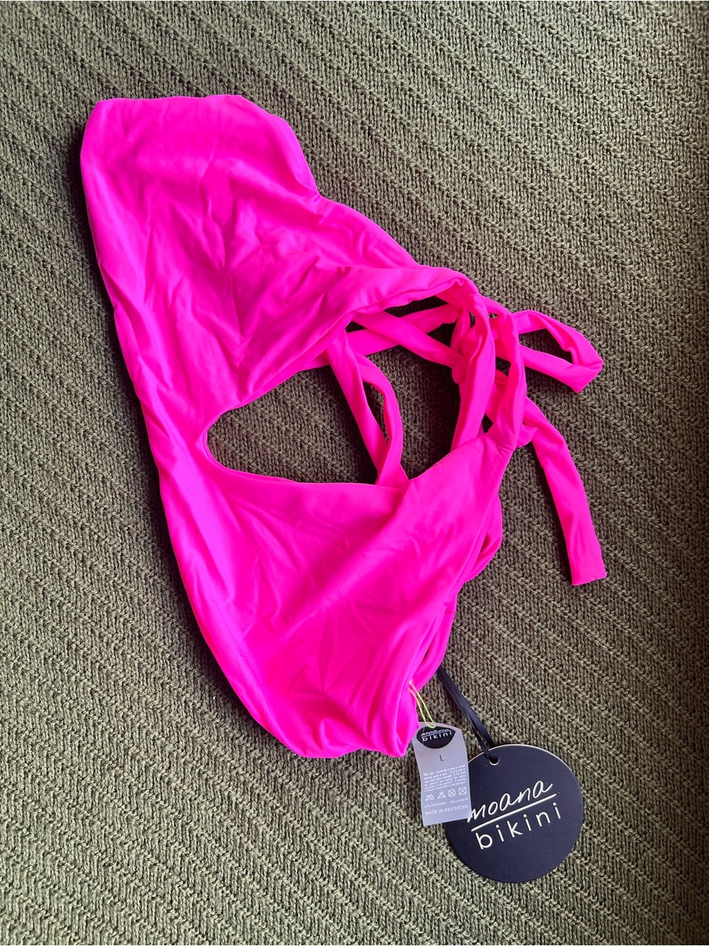 moana bikini Bright Hot Pink One-Piece Swim - Picture 2 of 6